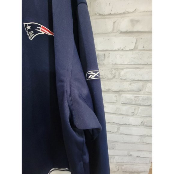 NFL Reebok New England Patriots 1/4 Zip Blue Heavy Pullover Jacket Men 3XL - Picture 3 of 12